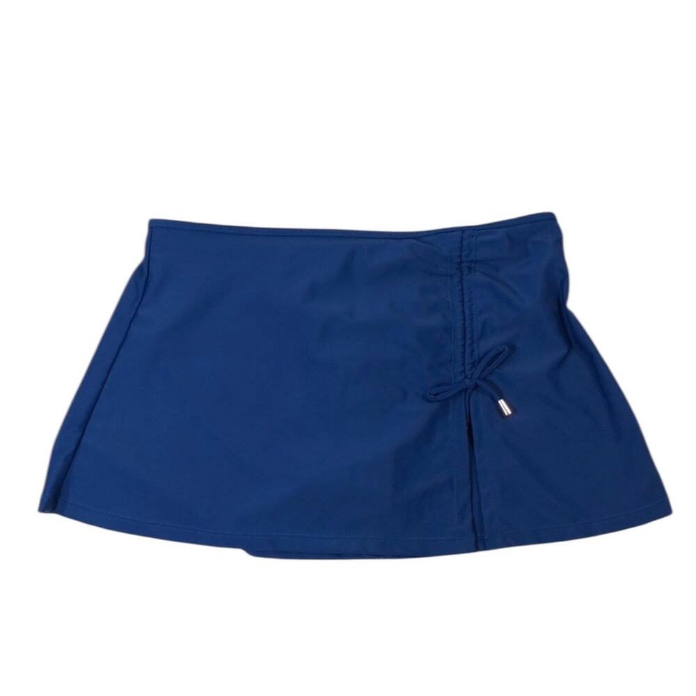 NEW Cabana Life Moroccan Blue Side Tie Swim Skirt Size Large - Picture 3 of 7